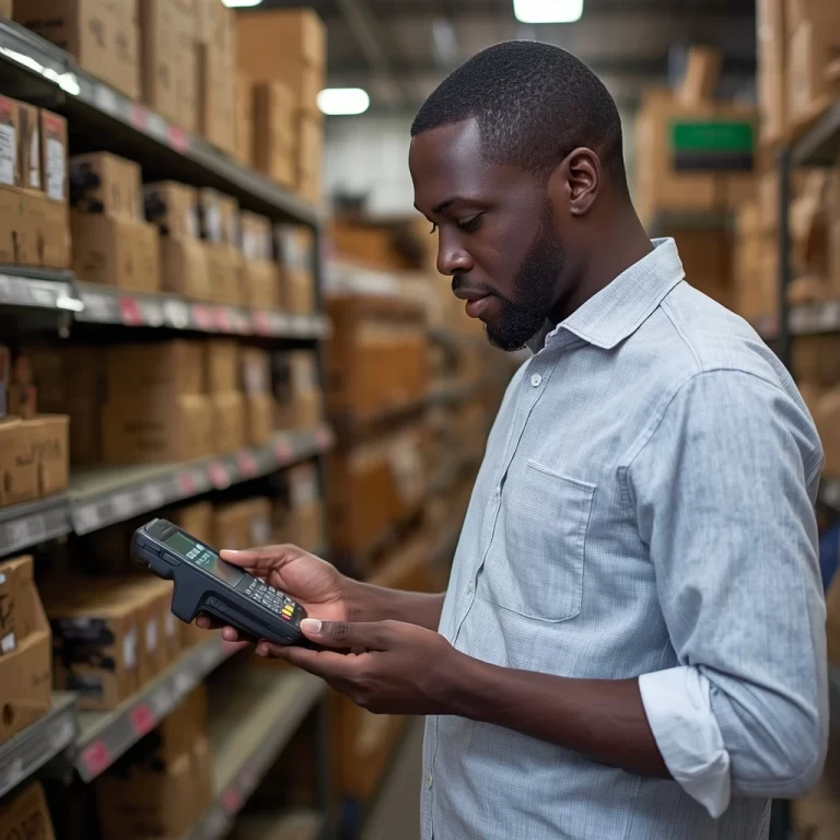 lucid-origin_A_realistic_image_of_an_African_retail_business_owner_checking_stock_levels_in_t-0